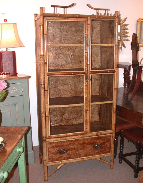 Antique Bamboo Glazed Armoire