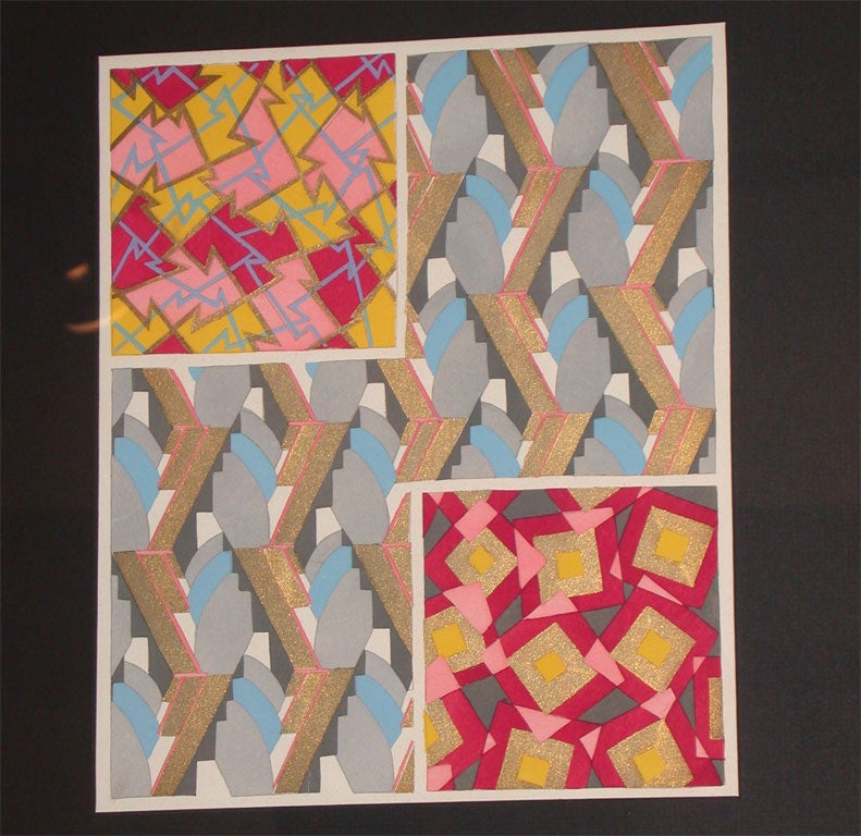 Vintage Geometric Silk Screen Prints For Sale at 1stDibs