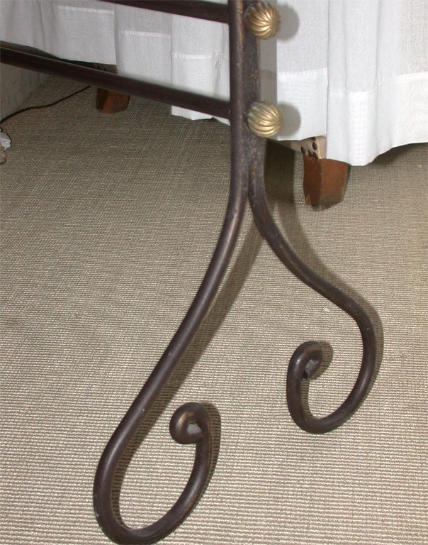 Wrought Iron Console Table with Glass Top 3