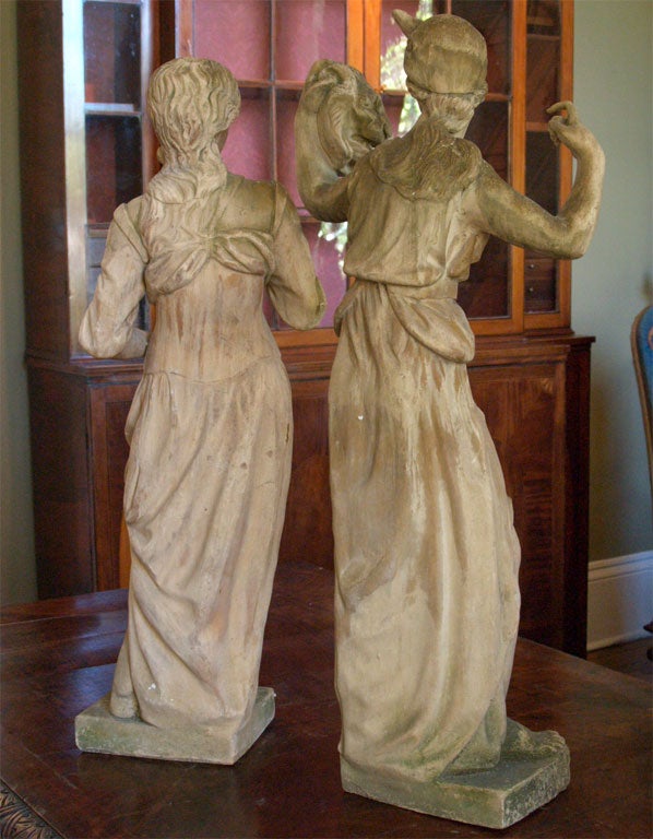 Pair of Classical terra cotta figures