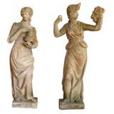 Pair of Classical terra cotta figures