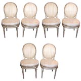 Set of 6 Louis XVI Oval Back Side Chairs