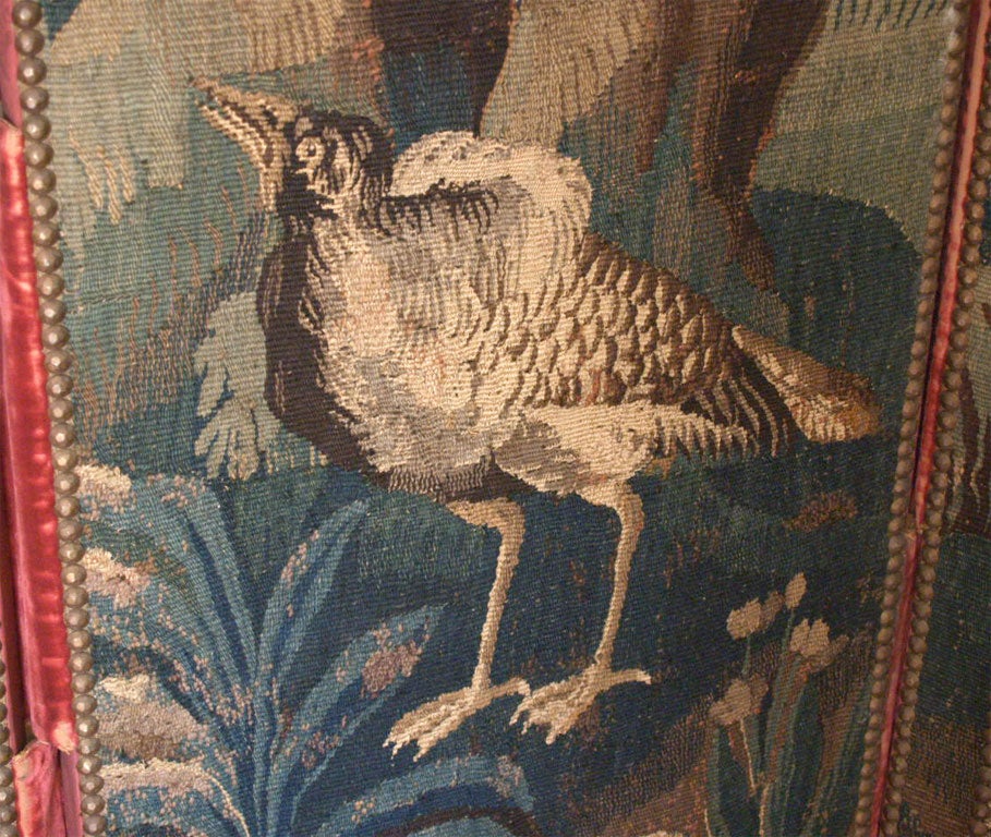 18th Century and Earlier Verdure tapestry as folding screen