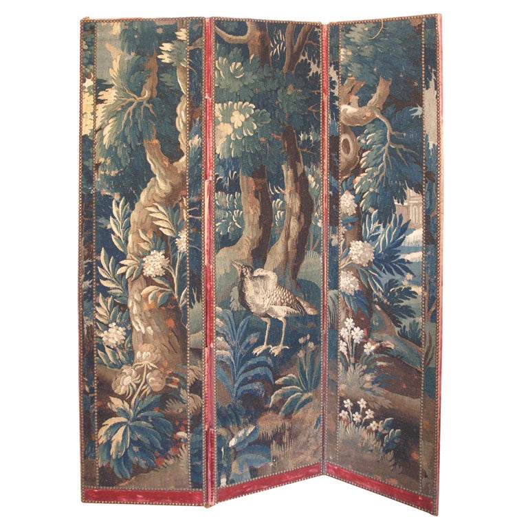 Verdure tapestry as folding screen