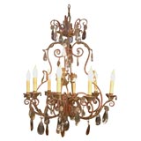 Iron chandelier with crystals