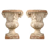 Pair of French terra cotta urns