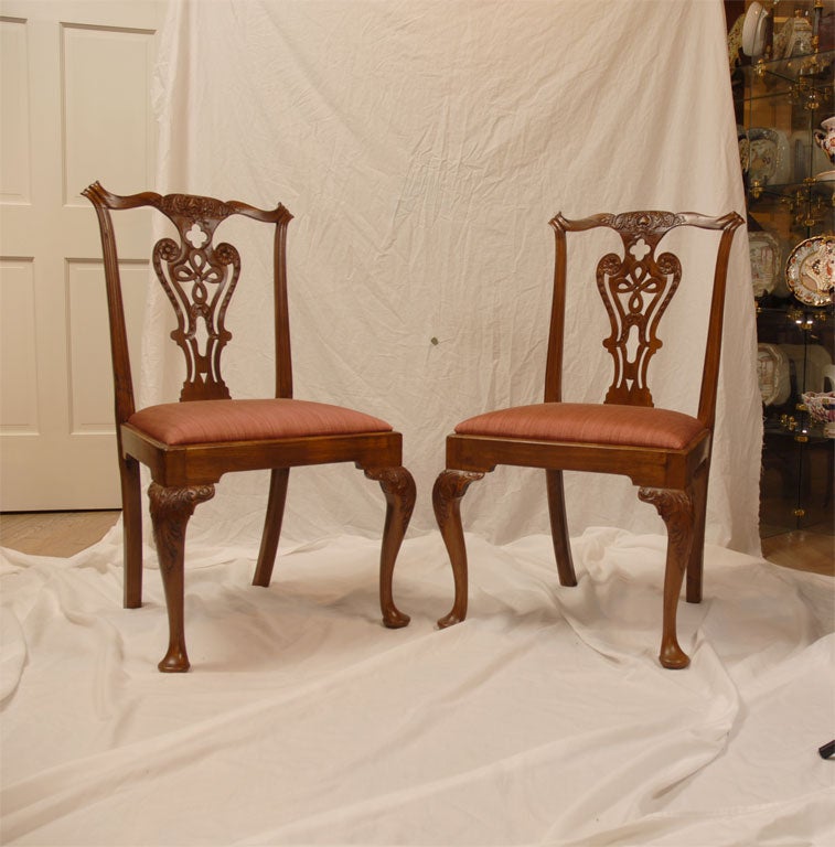 PAIR of Patinated Mahogany Chairs, c. 1750
