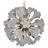 Frosted Murano Glass Floral Chandelier