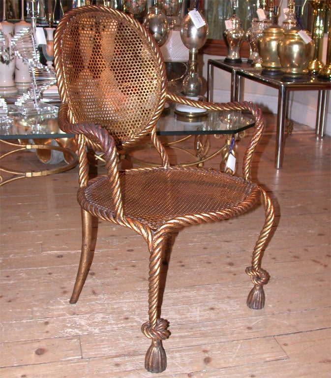 Iron Gilt Rope Chair