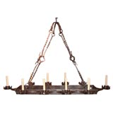 Rectangular Wrought Iron Chandelier