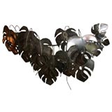 Signed Metal Leaf Wall Sculpture by Jere
