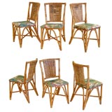 Set of Six Rattan Dining Chairs