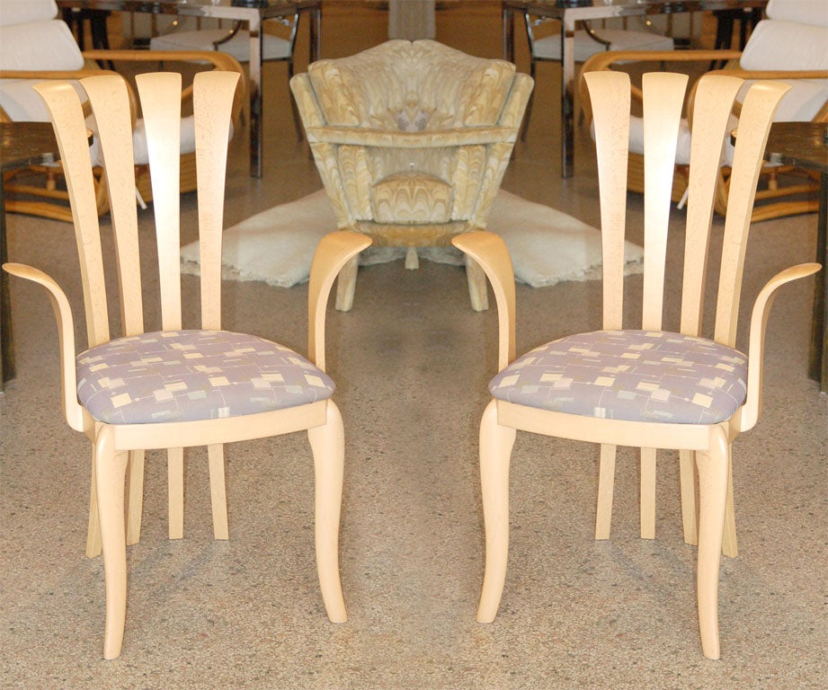 Set of six A. Sibau chairs.  Two arms chairs and four side chairs. ***Contact/Shipping Information: AOL (American Online) users may experience difficulties sending emails to us or receiving emails from us. If you have made an inquiry to us and have