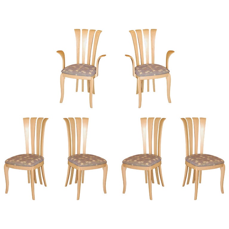Set of Six A. Sibau Dining Chairs