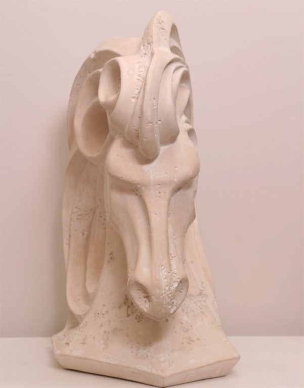Late 20th Century Glam 70's Plaster Horse Head
