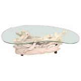 Vintage Gloss-White Driftwood Table