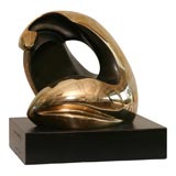 Abstract Brass Sculpture  signed R. Altmann