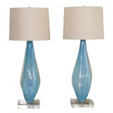 Pair of Murano Lamps Attributed to Seguso
