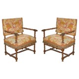 Pair of French Barley Twist chairs