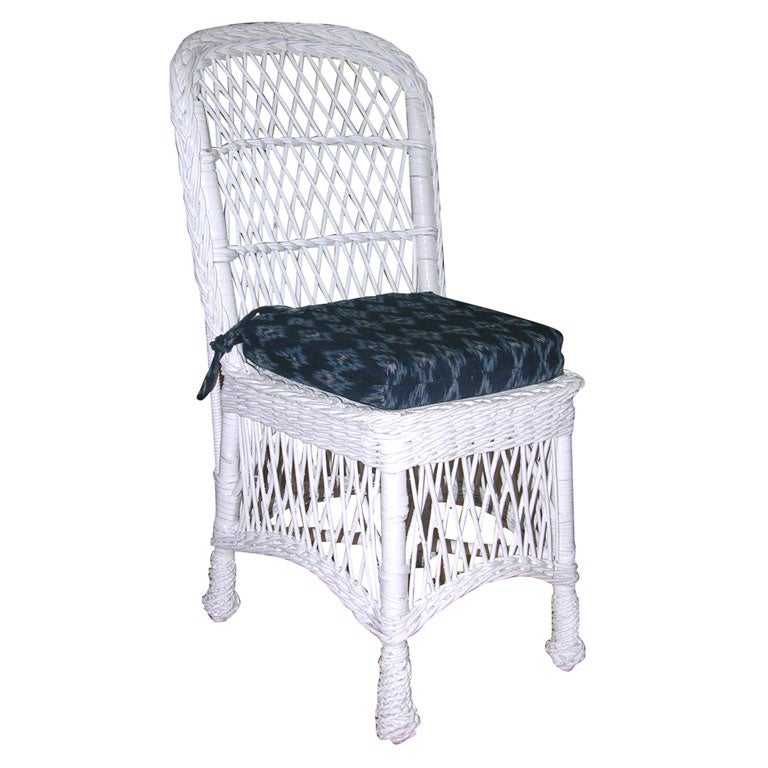 Set of 8 Small Wicker Chairs at 1stDibs