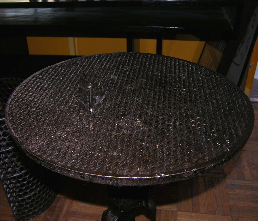 Mid-20th Century Pair of Manhole Cover Side Tables