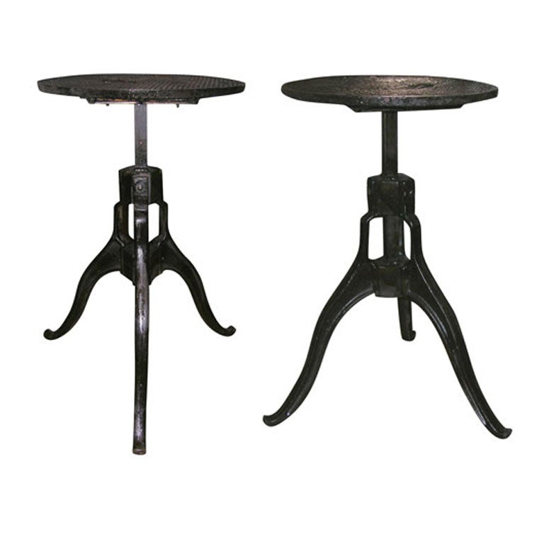 Pair of Manhole Cover Side Tables