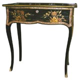 Louis XV Style Black Lacquer Chinoiserie Table Louis XV Style Black Lacquer Chinoiserie Table