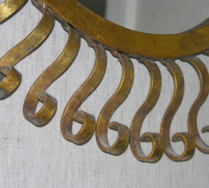 Unusual Gilt Metal Sunburst Mirror 2