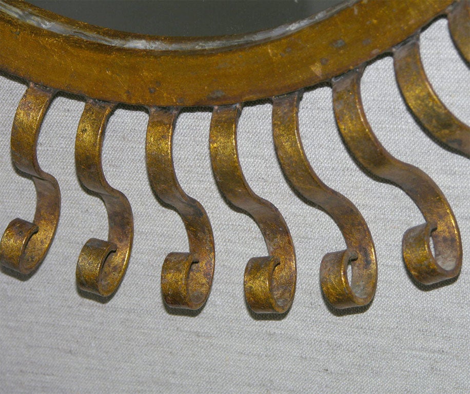 Unusual Gilt Metal Sunburst Mirror 3