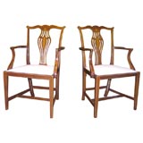 Pair of Georgian Style Inlaid Armchairs