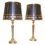 Pair of Chic Bronze Lamps Designed by Thibier