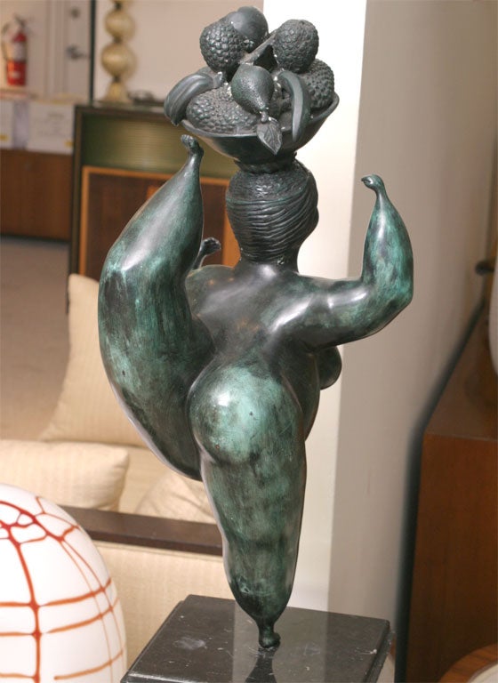 Contemporary La Palenquera by Ricietl Vurkovitsky Bronze Sculpture.