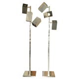 Pair of chrome floor lamps by Koch & Lowey