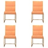 Set of 4 brass chairs by Milo Baughman for Arthur Elrod