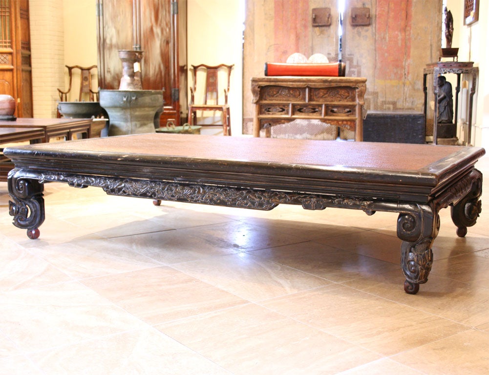 Low Table with Highly Carved Legs