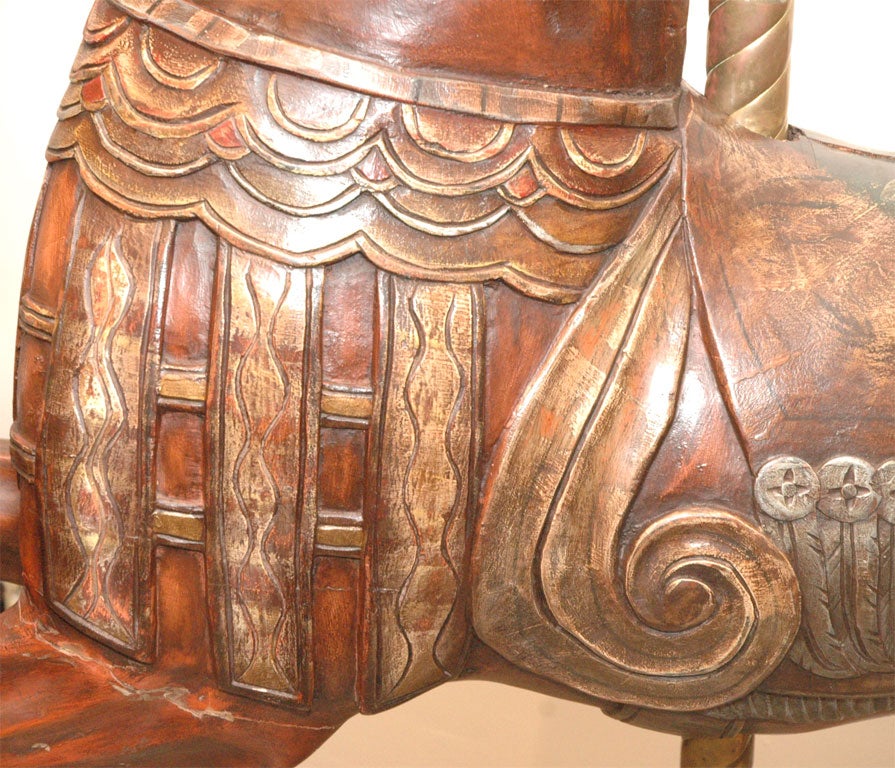 HAND CARVED WOOD CAROUSEL HORSE 1