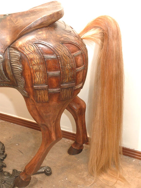 HAND CARVED WOOD CAROUSEL HORSE 2