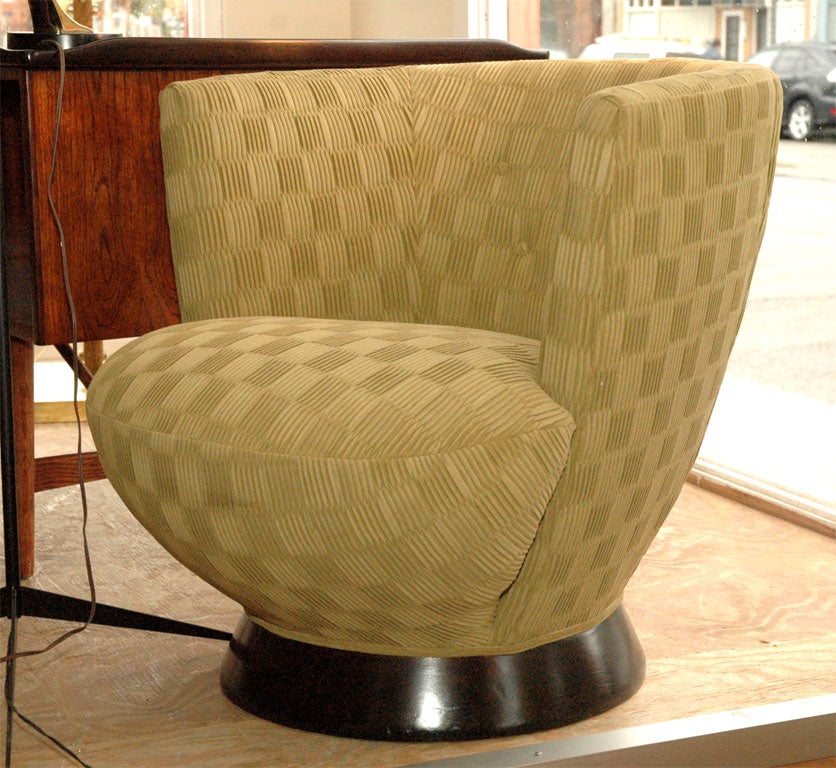 French Swivel  Lounge Chair in the Manner of Jules Leleu