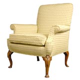 Upholstered Walnut Arm Chair in Queen Anne Style, c. 1880