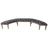 Antique Long Angled Upholstered Bench