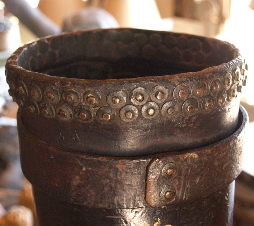 French Leather Fire Water Bucket