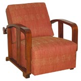 Hungarian Art Deco reclining lounge chair