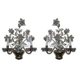 Pair of Bagues silver nickel wall sconces Pair of Bagues silver nickel wall sconces