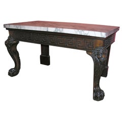 19th century Irish mahogany side table with marble top