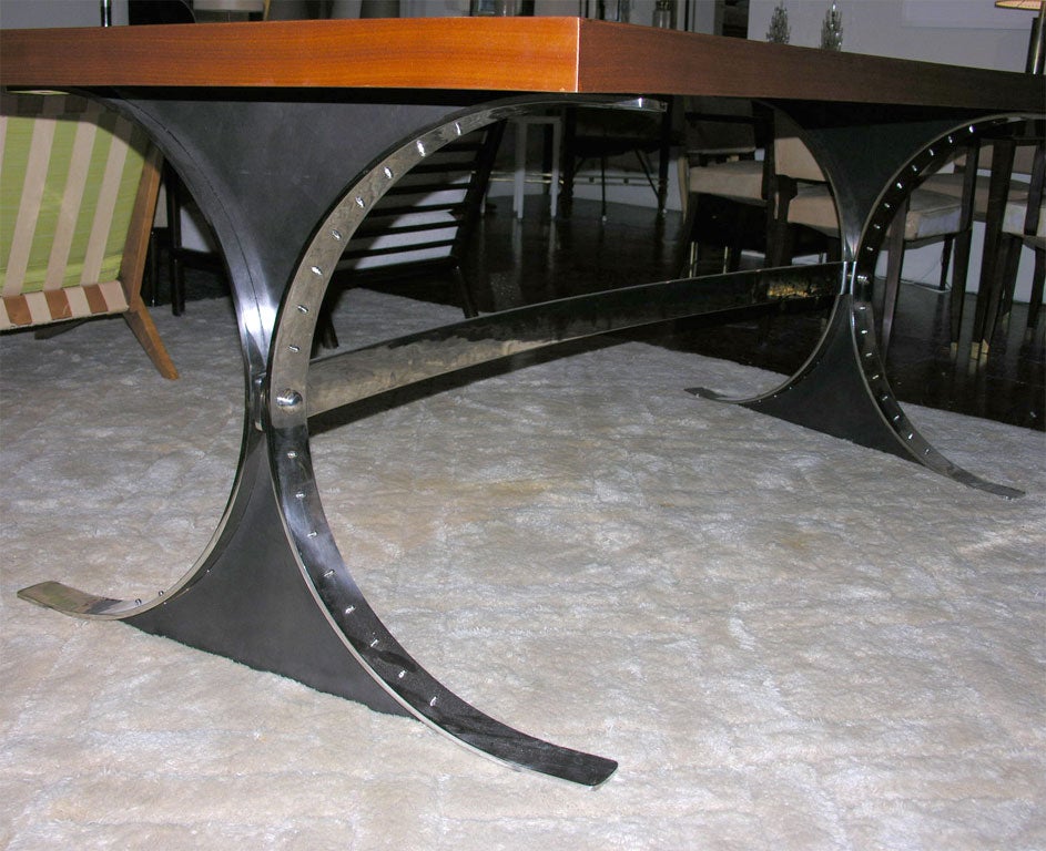 French Pallisandre Curved Desk by Rene Jean Caillette