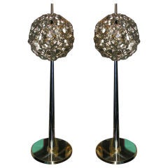 Pair of Mod Italian buffet lamps by Angelo Brotto