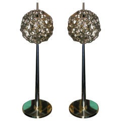 Pair of Mod Italian buffet lamps by Angelo Brotto