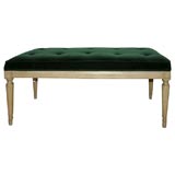 American Bench Newly Upholstered in Emerald Dutch Cotton Velvet