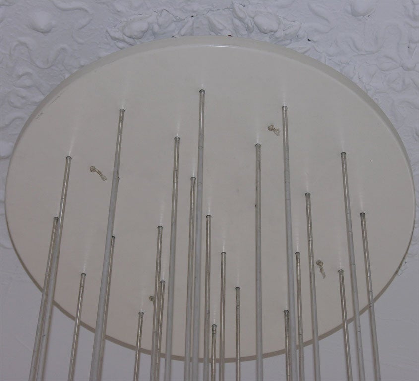 Chrome and Plastic Multi-Branch Silver Chandelier For Sale 2