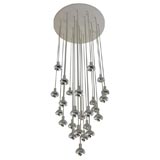 Chrome and Plastic Multi-Branch Silver Chandelier